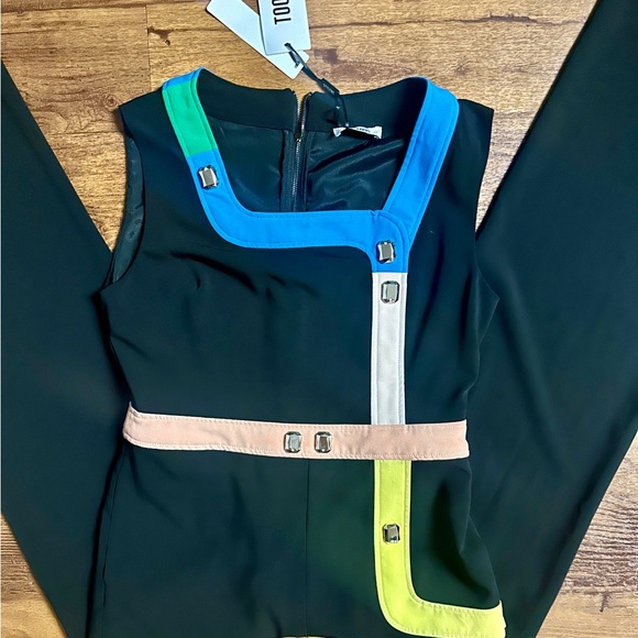 Too Tang • Large • Black W/ Color Block • Bling Diamond Stones • Jumpsuit • New - Picture 12 of 16
